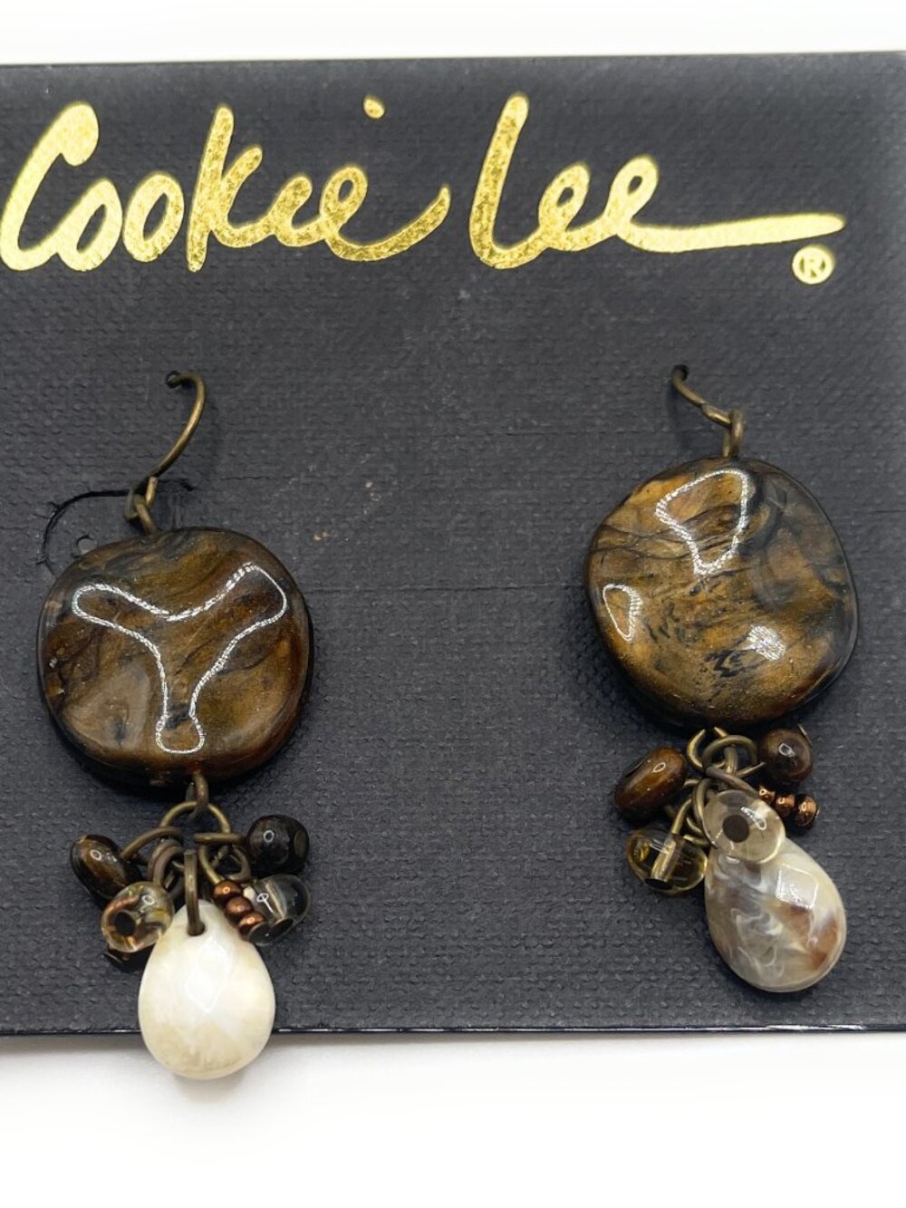 82295 Seed Bead Dangle Retired Cookie Lee earrings (D99)